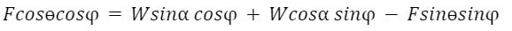 Multiplying every term by cosφ we get