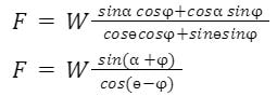 F as common from the right side of the equation and W from the left side of the equation